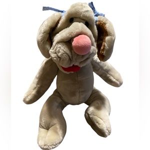 Vintage 1981 Heritage Collection Wrinkles Dog Hand Puppet Plush Tag# 5017716
